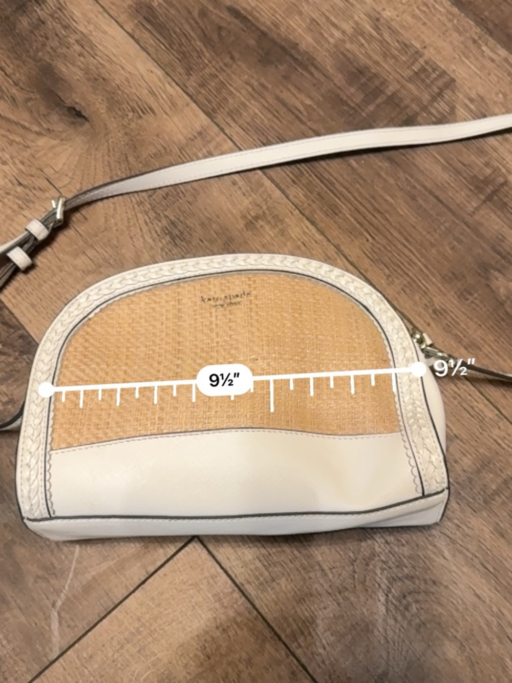kate spade ‘Reiley’ White and Natural Woven Crossbody - Picture 9 of 10